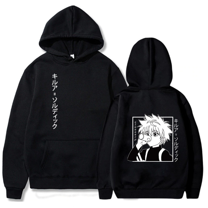 Sweater Hoodie Anime Killua Zoldyk II Killua Zoldyk  Jumper Hoodie II Sweter Oblong Topi Sz M - XL ( Pria &amp; Wanita / Anak &amp; Dewasa )