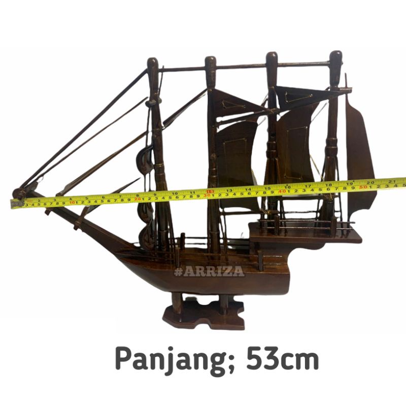 KAPAL MINIATUR / KAPAL HIASAN MEJA / KAPAL HIAS / KAPAL KAYU JATI / FORNITURE KAPAL / DEKORASI KAPAL / KAPAL KAYU JATI ASLI