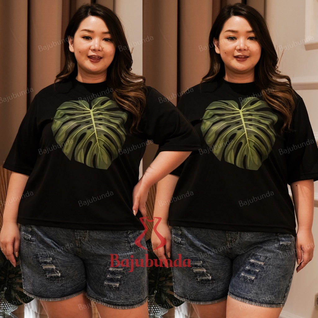 LD 110 120 130 140 150 Kaos Jumbo Oversize Wanita CARMILA MONSTERA BAJUBUNDA