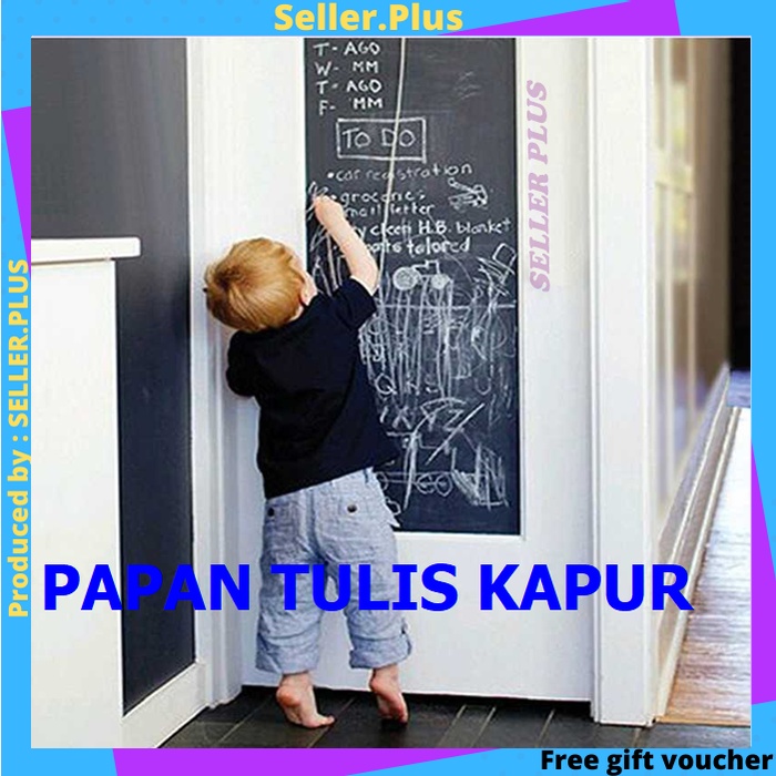 

SP Papan Tulis Kapur Gulung Sticker Stiker Dinding Hitam Fleksible 200 x 45 cm