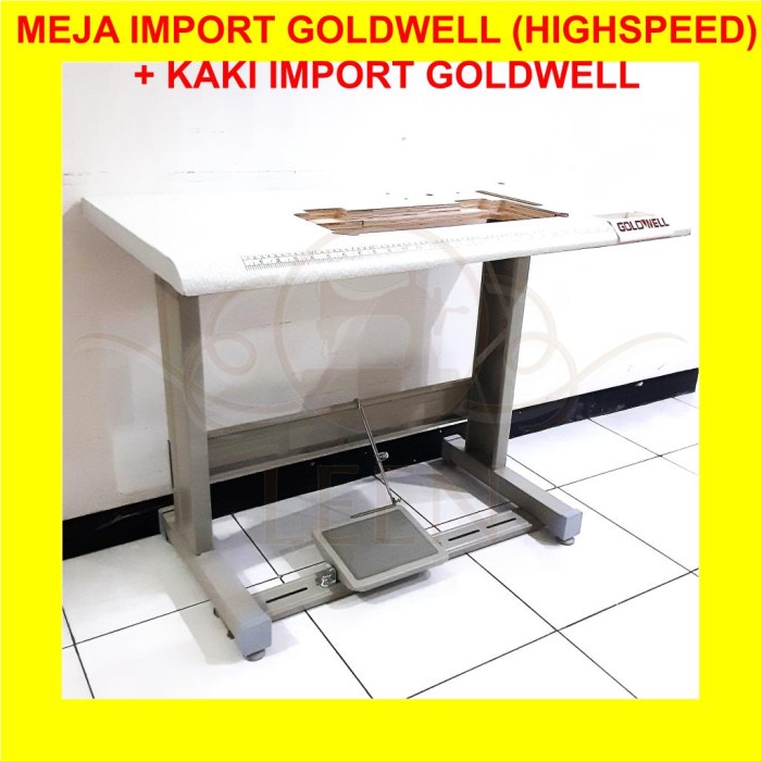 SET Meja Import &amp; Kaki Impor Trap GOLDWELL Mesin Jahit High Speed LEEN