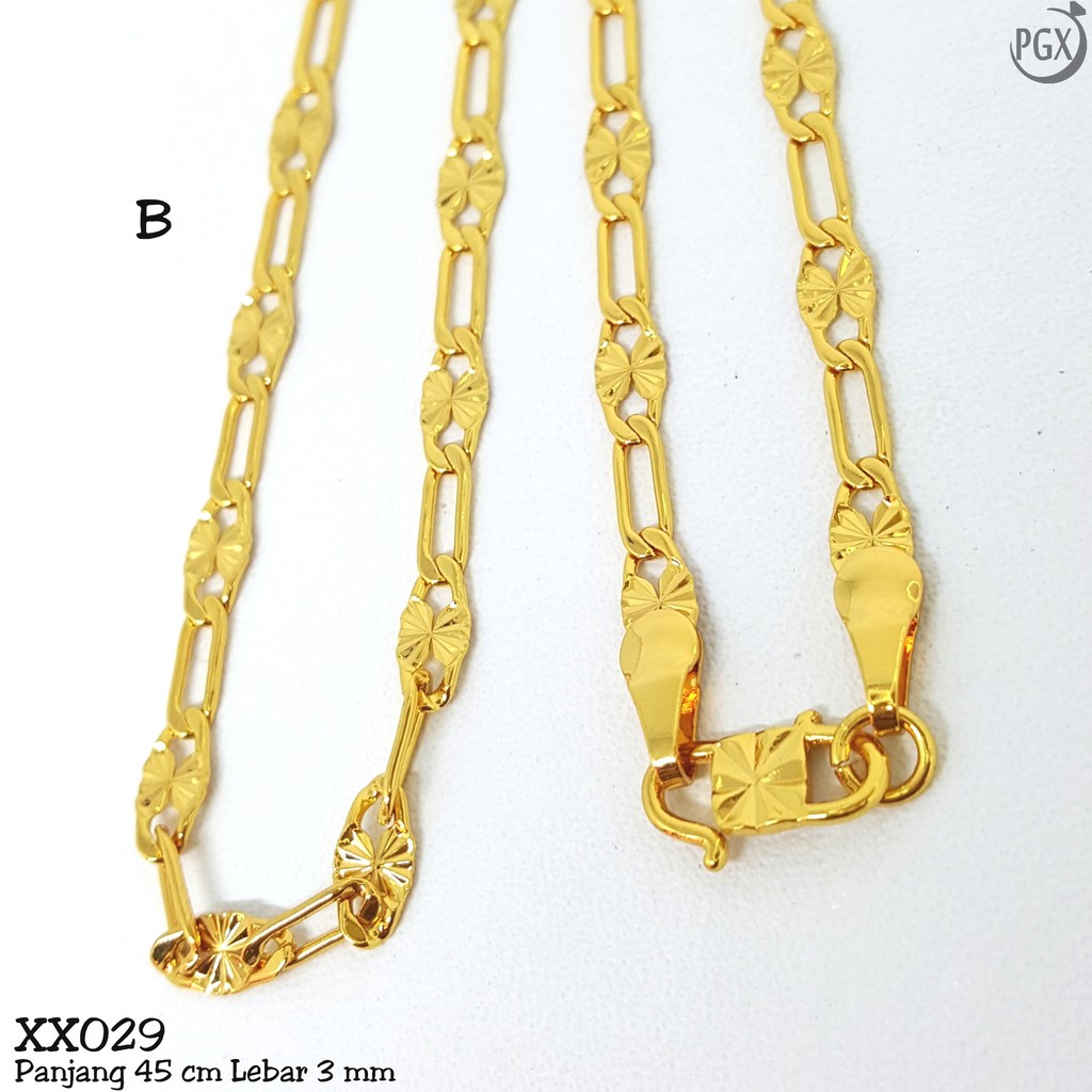 PGX Kalung Pria Wanita Xuping Perhiasan Lapis Emas Aksesoris Fashion Premium - XX029