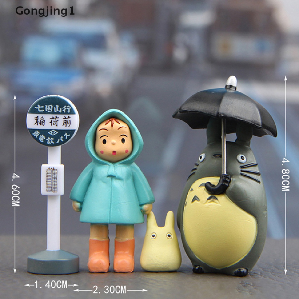 Gongjing1 4pcs / Lot Mainan Action Figure Anime My Neighbor Totoro Hayao Miyazaki Ukuran 3-5cm