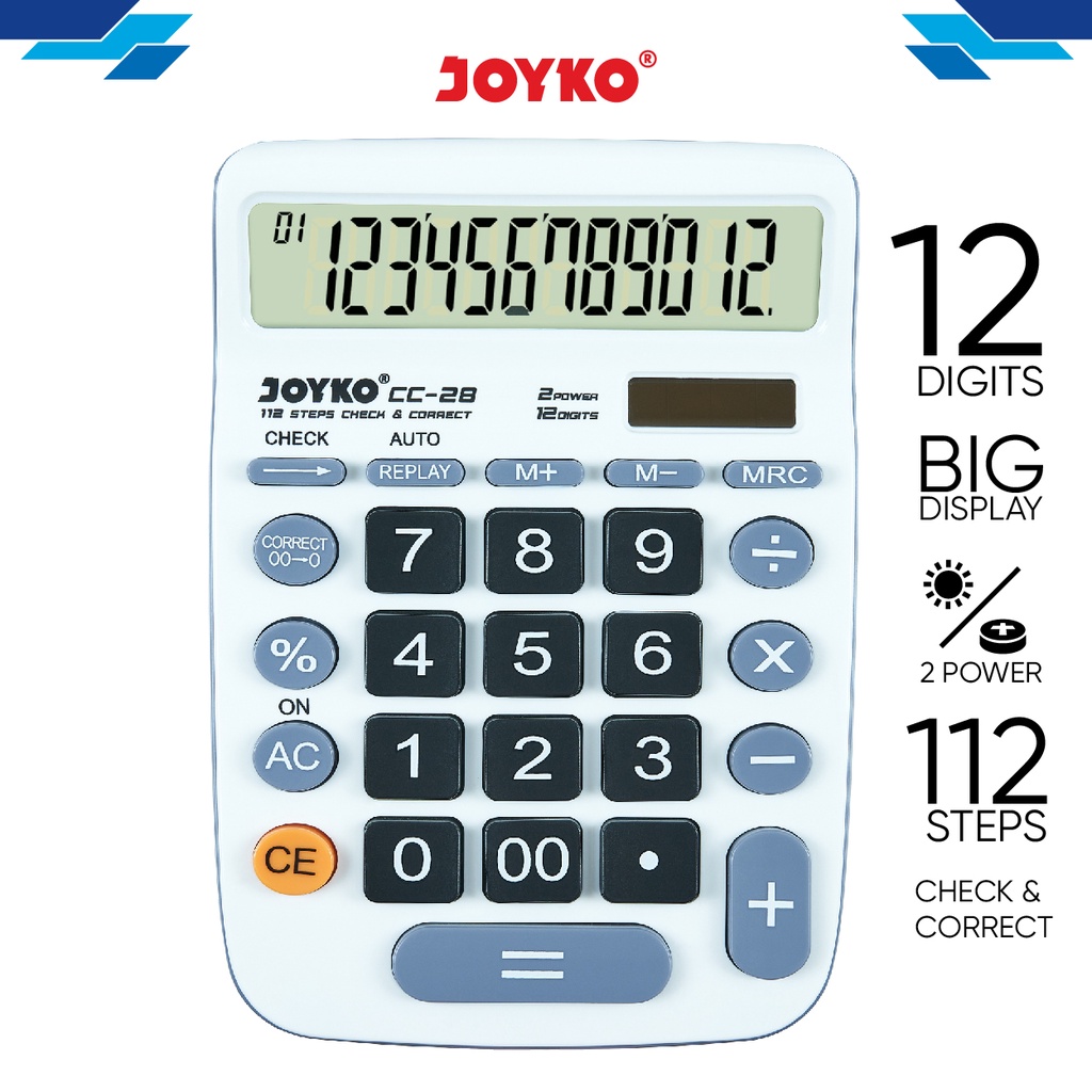 

Calculator Kalkulator Joyko CC-28 12 Digits Check Correct