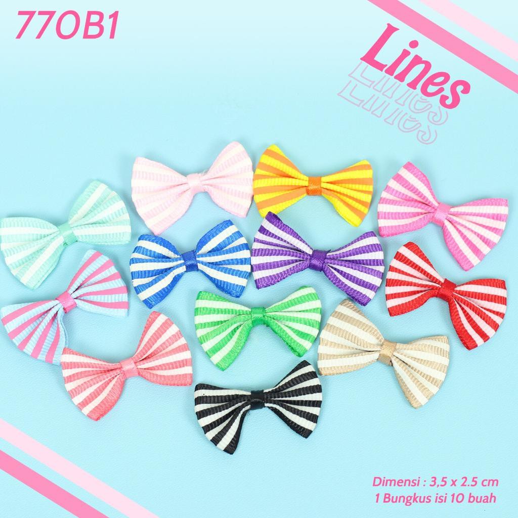 Pita Aplikasi Grosgrain Salur 77B1 (per-10Pcs)