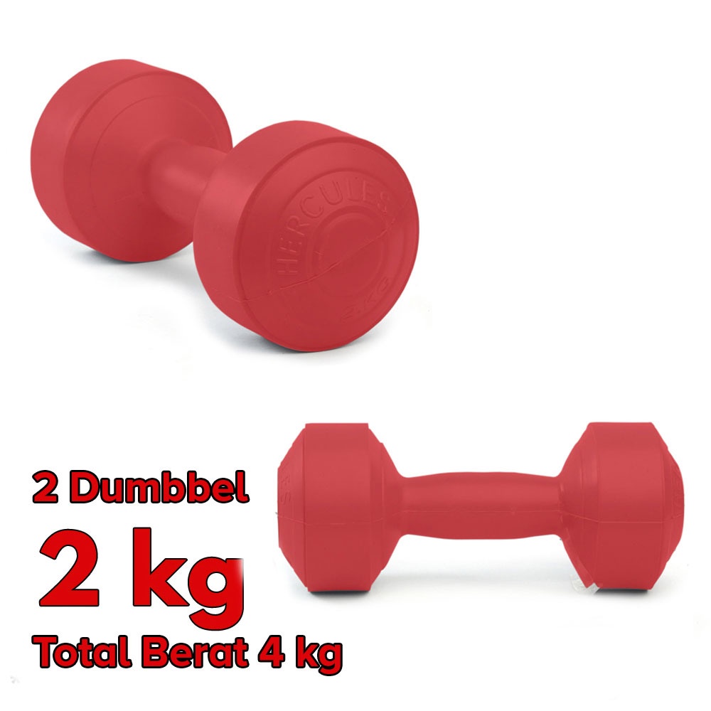 Sepasang Barbel dumble hercules 2 pcs masing masing 2kg ( total berat 4 kg)