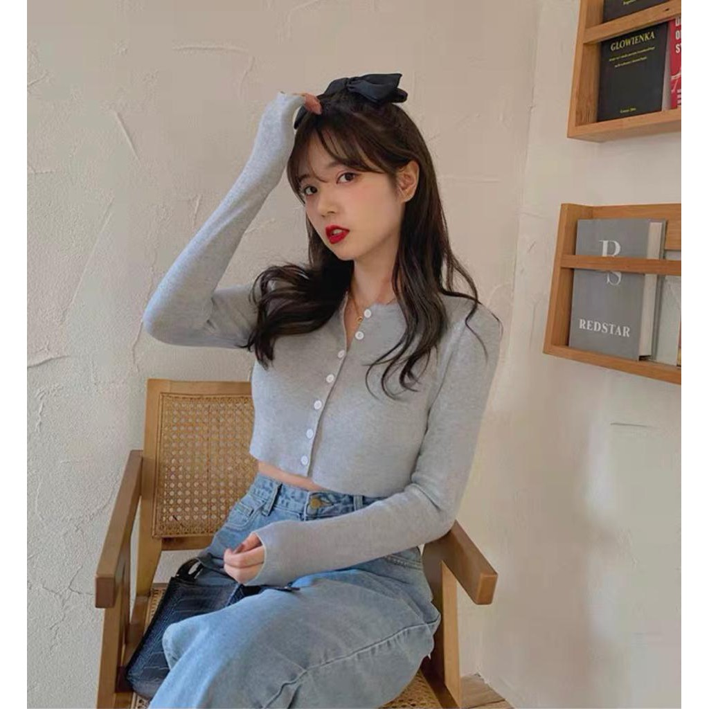 GFS ANGELA BUTTON CROP TOP