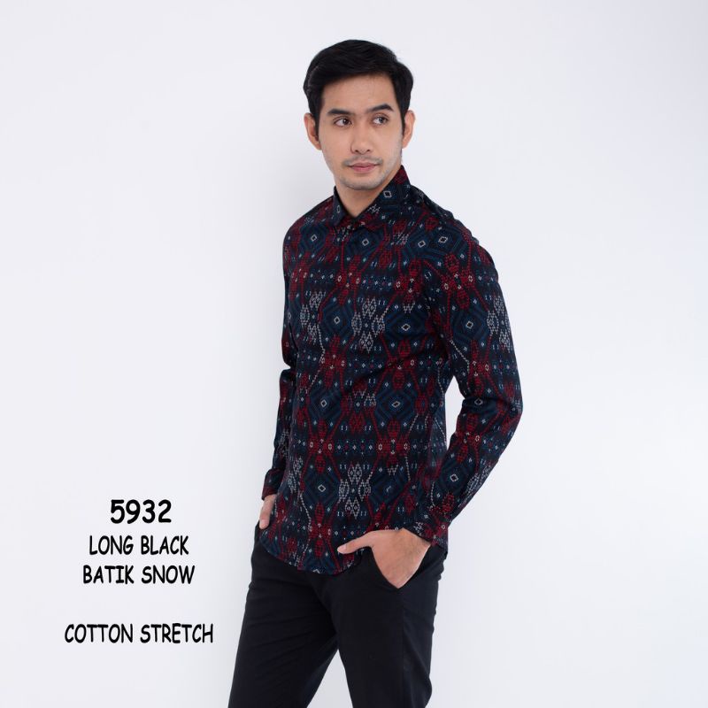 Baju Kemeja Batik Pria Lengan Panjang motif Songket