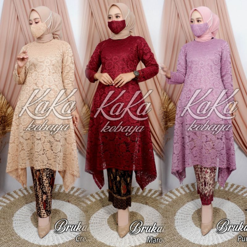 [ ATASAN SAJA ] TUNIK UMBRELLA KEBAYA BROKAT BAJU PESTA JUMBO TERMURAH