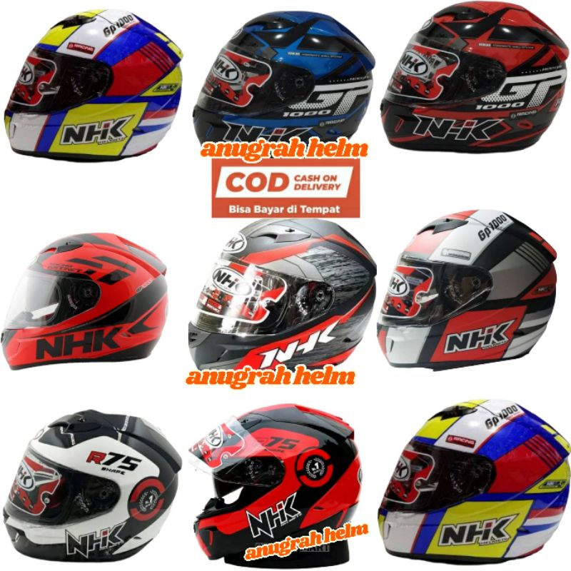 HELM NHK GP 1000 MOTIF FULL FACE DOUBLE VISOR