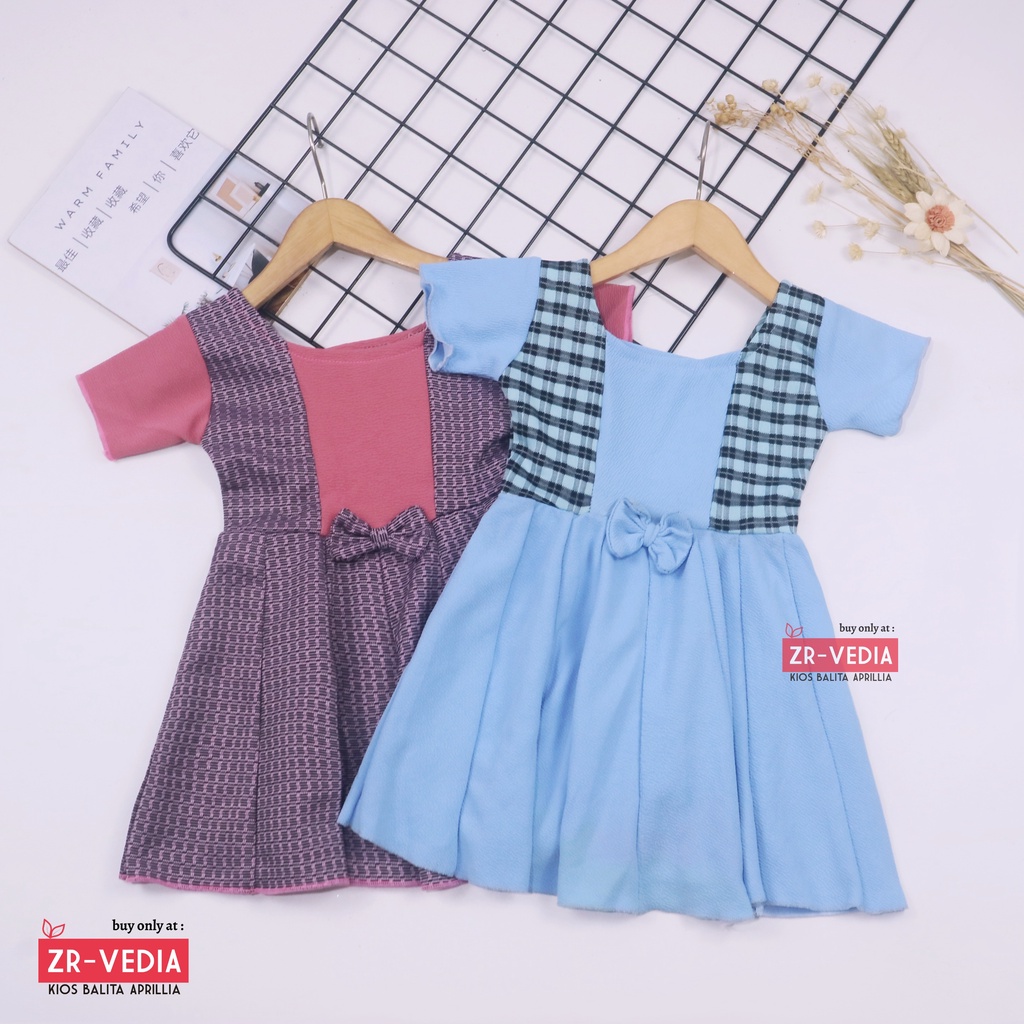 Dress Nadine uk Bayi - 8 Tahun / Pakaian Baju Cewek Dres Pesta Import Baby Perempuan Murah Harian