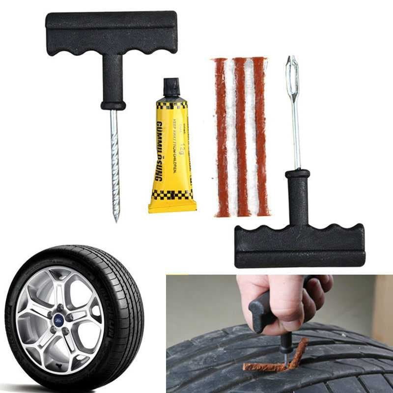 Tyre Repair Kit Set Alat Tambal Anti Ban Mobil Motor Tubeless Obeng + Karet Lem Ban Bocor Kempes DIY Darurat Wajib punya dimobil atau motor