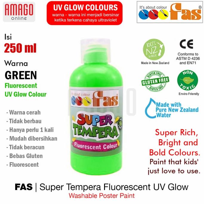 

Cat Fas Super Tempera Fluorescent Uv Glow Paint - 250 Ml - Green