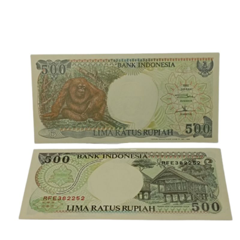 Uang Kertas Kuno Indonesia 500 Rupiah Orang Utan 1992 Asli