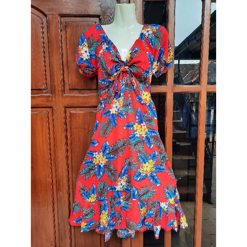 Dress Siena Serut / Dress Serut Dada / Dress Serut / Dress Rempel / Dress Bunga / Pilih Warna