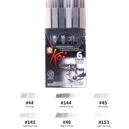 

[[COD]] Sakura Koi Coloring Brush Pen Gray Set 6 Color / Spidol Warna Murah EKSLUSIF Kode 1308