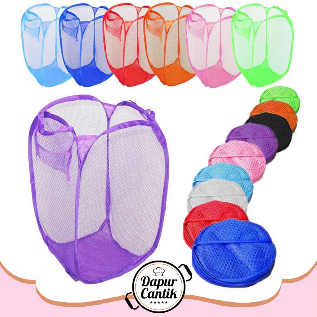 DapurCantik 110gr Keranjang  Baju  Kotor Lipat Multi Color 