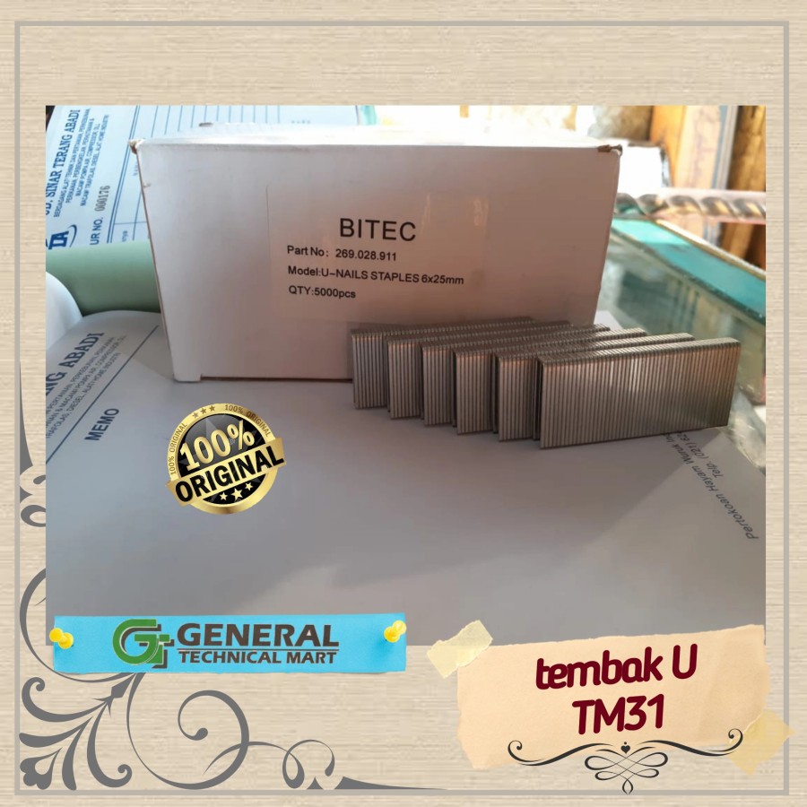 

isi paku tembak U TM31 TM 31 BITEC 6x25mm isi 5000 pcs BITEC