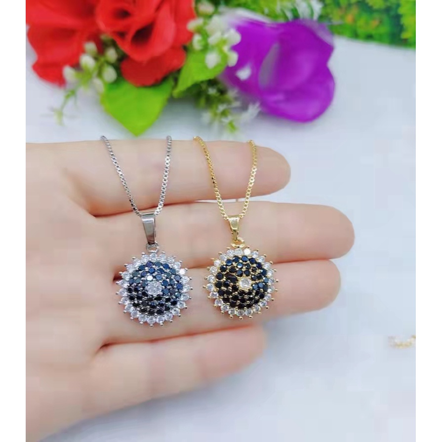 Kalung Xuping Permata Hitam Lapis Emas Perhiasan Fashion B12-14