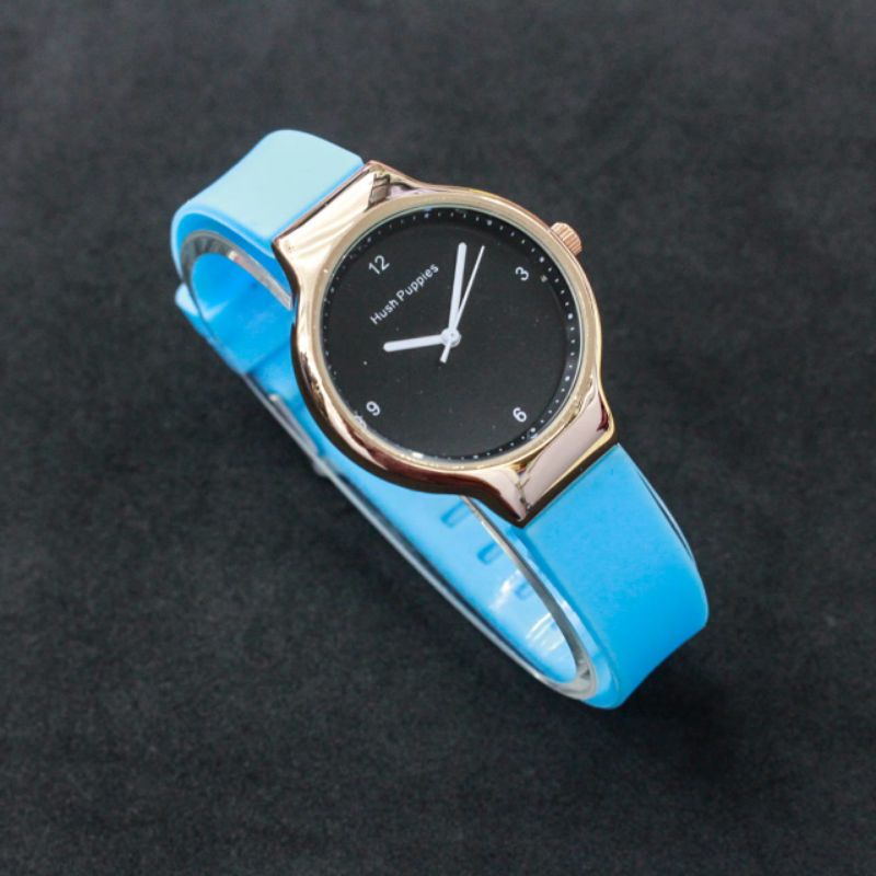 JAM TANGAN WANITA CEWEK HUSH PUPPIES RUBBER WARNA FASHION WATCH SJ