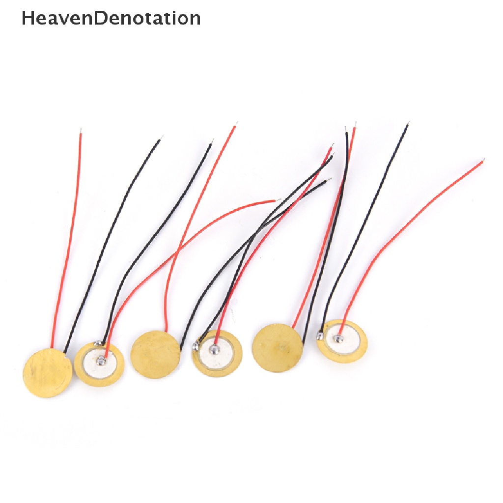 [HeavenDenotation] 6pcs 15mm Piezoelectric Piezos Amplifiers Discs Leads For Guitar Pickup