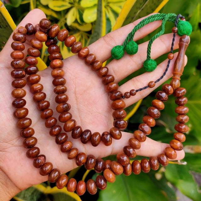 Tasbih 99 kokka kaukah donat rumbai 9 mm coklat