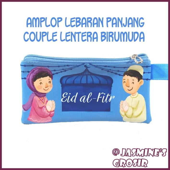 

Dompet Pouch Amplop Angpao Lebaran Panjang Couple Lentera Biru Muda