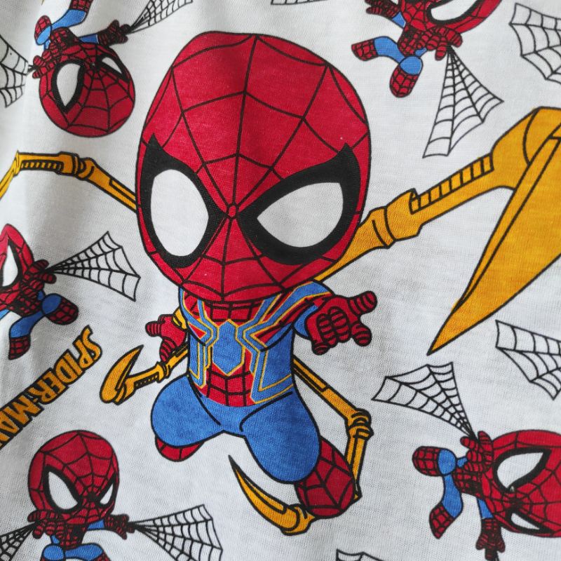 LL LILY SPIDERMAN Setelan baju katun celana jeans anak bayi mama papa, giraffe, dinosaurus, elmo