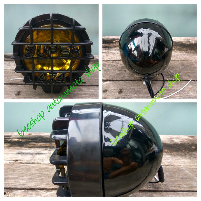 Termurah JEEP 4X4 Fog Lamp Lampu Sorot Kabut 3 inchi Hitam Plat Dope