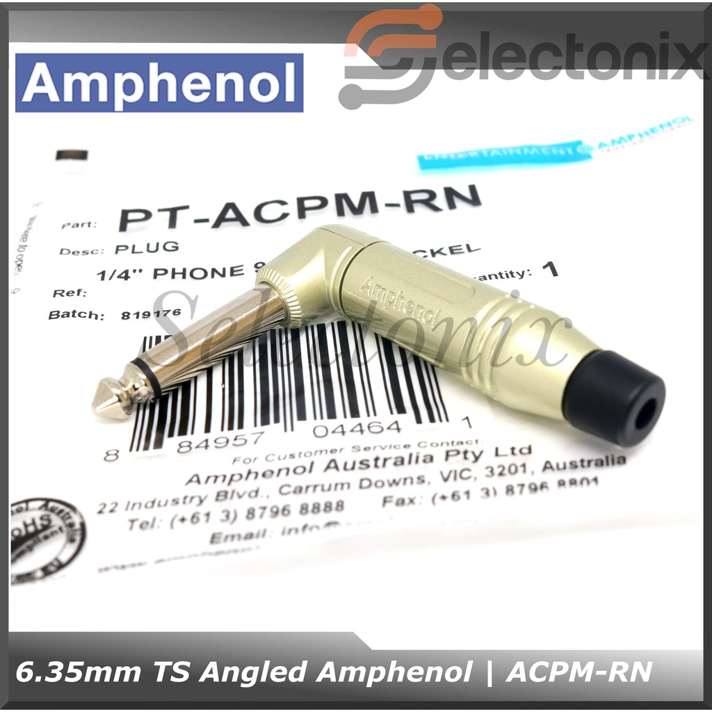 Jack Audio 1/4&quot; TS Angled | Amphenol [PT-ACPM-RN]