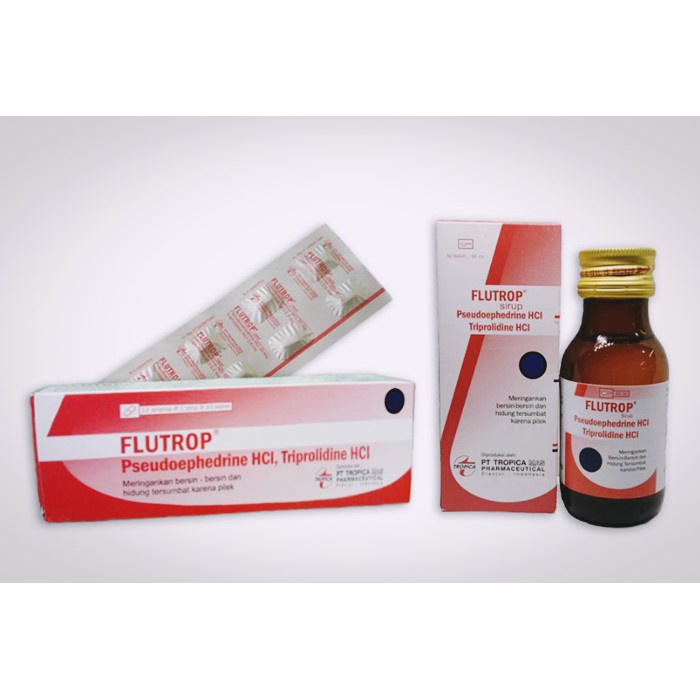 FLUTROP Tablet dan Flu trop Syrup - Obat Flu Pilek