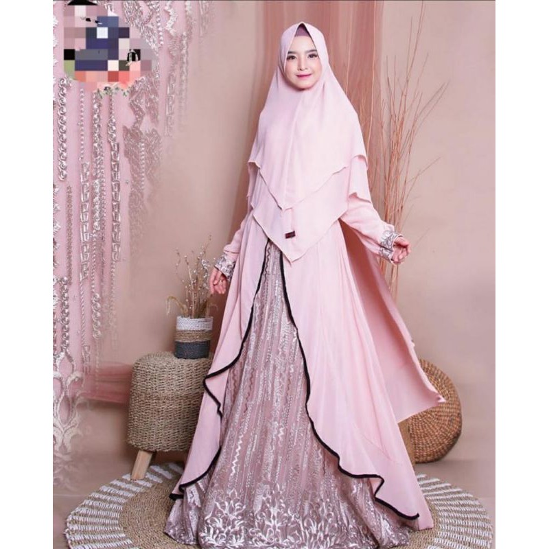 Gamis Brukat Syar'i by 3V MOSLEM