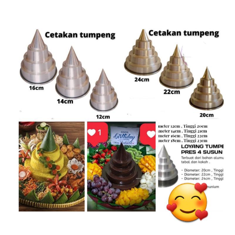 Cetakan tumpeng susun cetakan tumpeng berbagai ukuran bahan aluminium