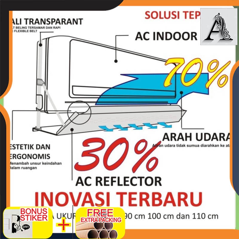 

Terlaris Penahan Hembusan AC 90 CM 3/4 - 1 PK Reflektor AC Talang AC