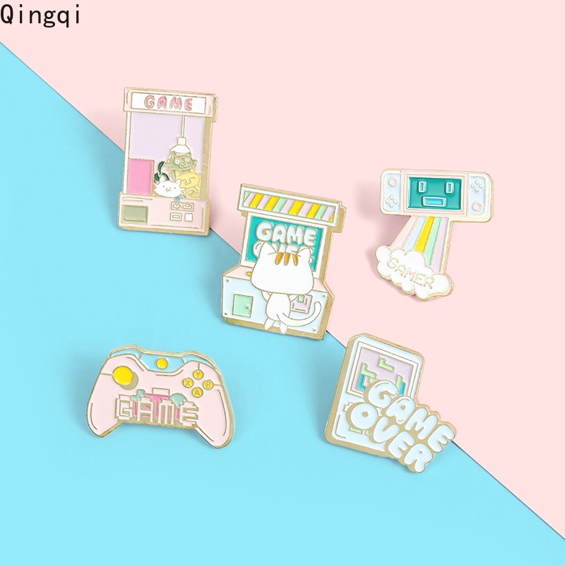 Bros Pin Enamel Desain Kartun Game Player Bangau Pelangi Gaya Vintage Untuk Hadiah