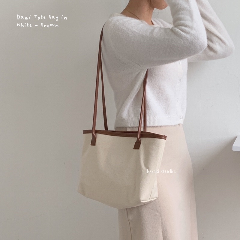 Dami Magnetic Closure Tote Bag - INS Korean Tote Bag