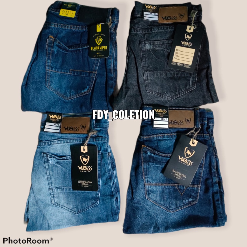 Celana Jeans Pendek Pria Motif Sobek / Celana Jeans Pendek Original / Celana Jeans Pendek VLG36