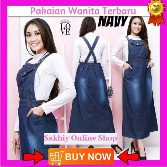 Ripped Jeans Rok Jeans Wanita Outwear Terbaru Baju Terusan Wanita