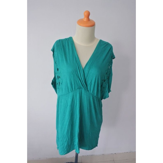 Preloved Outer Hijau Nyla Jumbo Bigsize