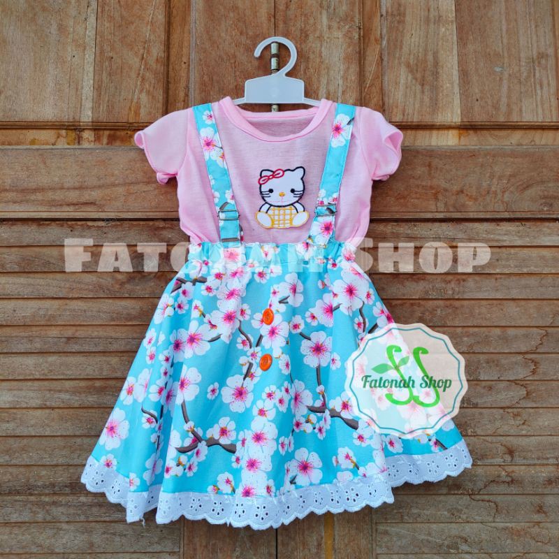 overall anak 1 2 tahun baju kodokan anak baju setelan anak cewek perempuan ( overall hanam kancing ) hanami renda