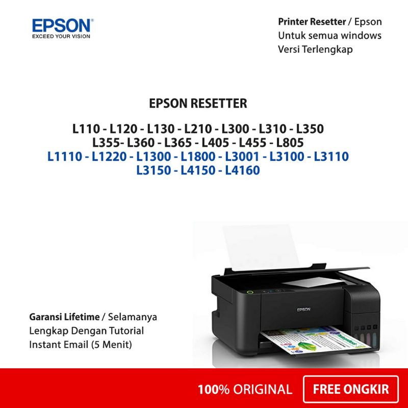 Resetter / Reset Printer EPSON Semua Tipe L