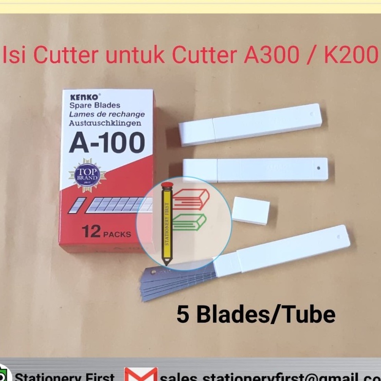 Isi Pisau Cutter Kenko A-100 kecil untuk Cutter A-300 atau K-200 per Tube