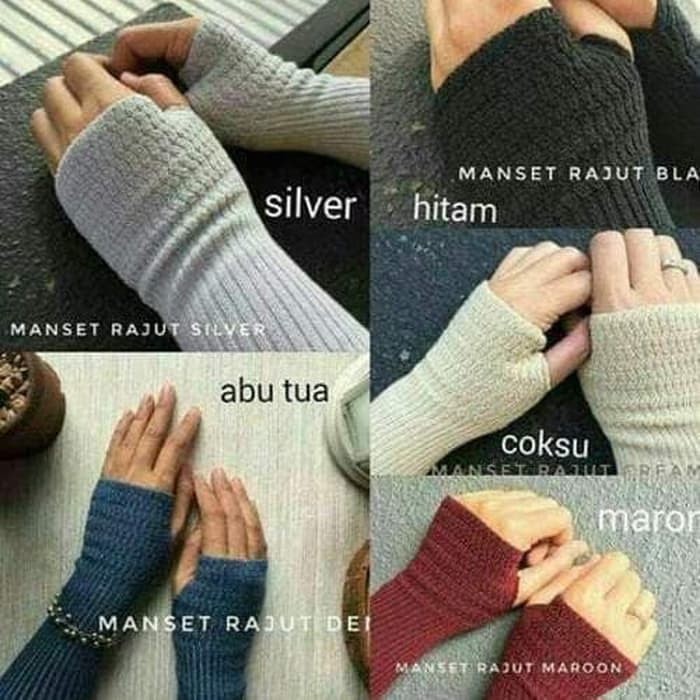 Manset Jari Manset Tangan Rajut Wanita