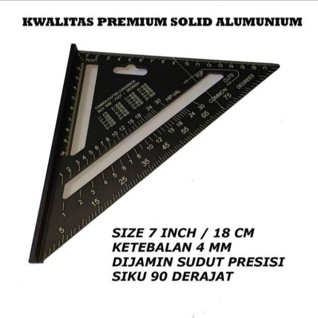 

Penggaris Siku Segitiga Tukang (HITAM) 7 Inch