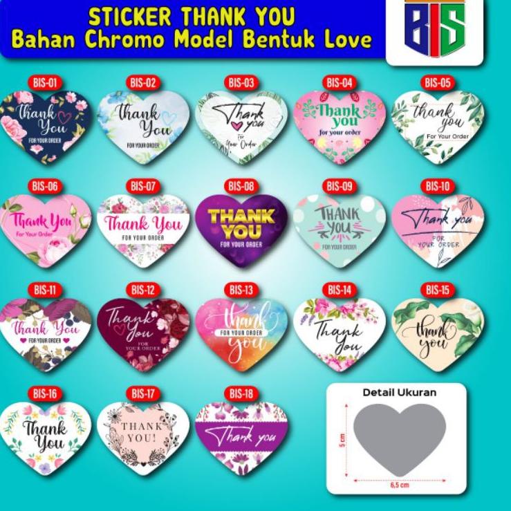 

♠ORIGINAL♠ STIKER THANK YOU/STIKER PENGIRIMAN OLSHOP/STIKER THANK YOU BENTUK LOVE ISI 100 LEMBAR