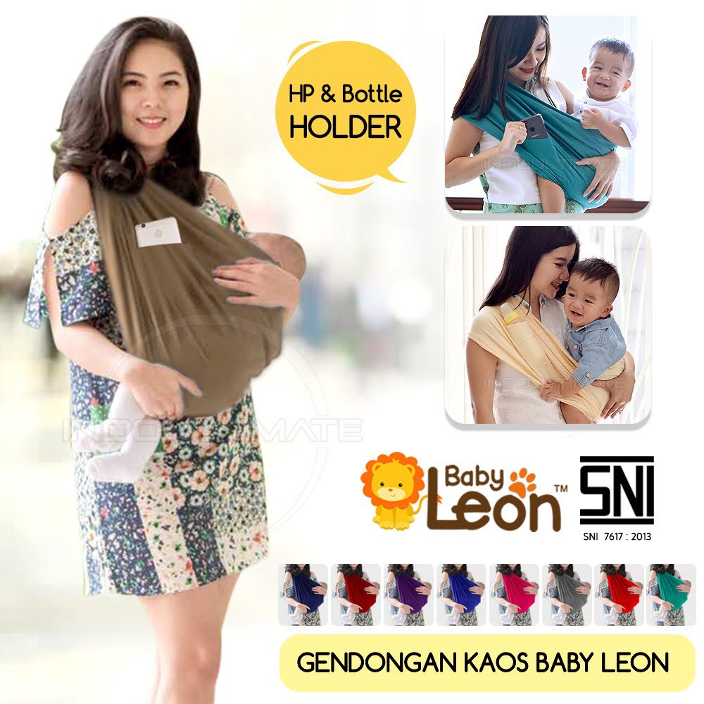 Baby Leon Gendongan Bayi Kaos Geos Baby Leon instan Praktis Simple Gak Ribet BY-44 GB