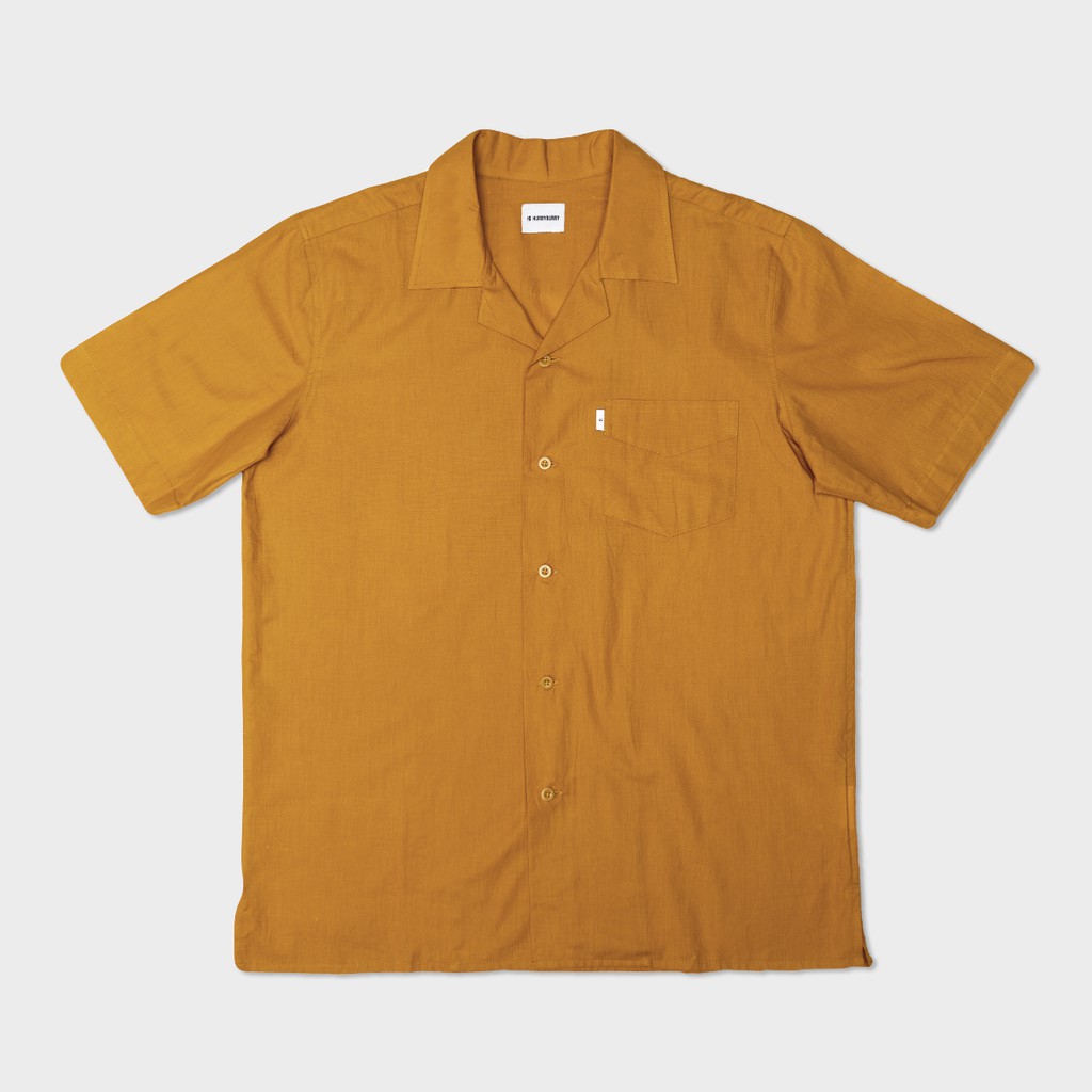 Mustard Plain Shirt  | Kemeja Lengan Pendek Pria