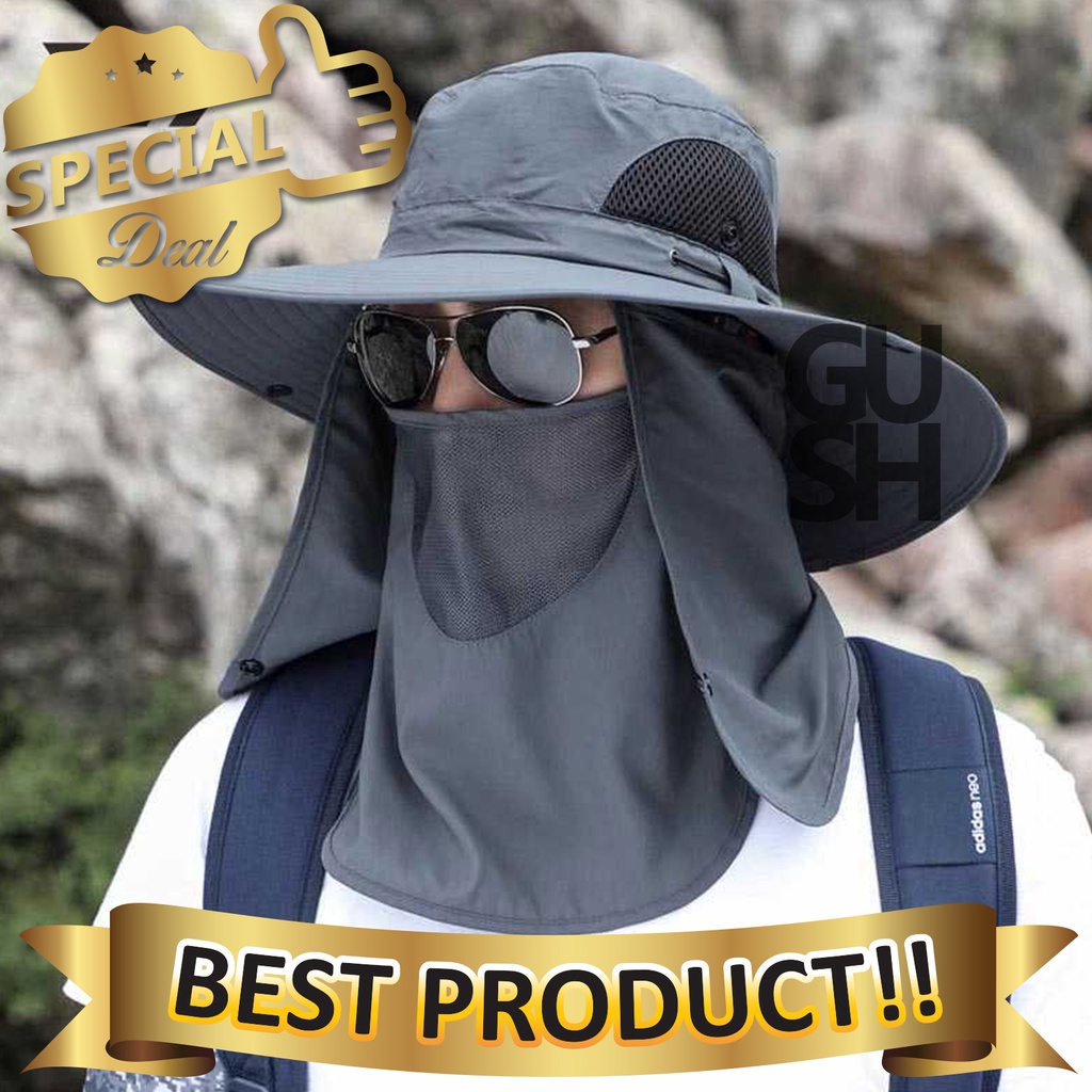 Topi Mancing Anti Panas Dengan Penutup Wajah & Leher