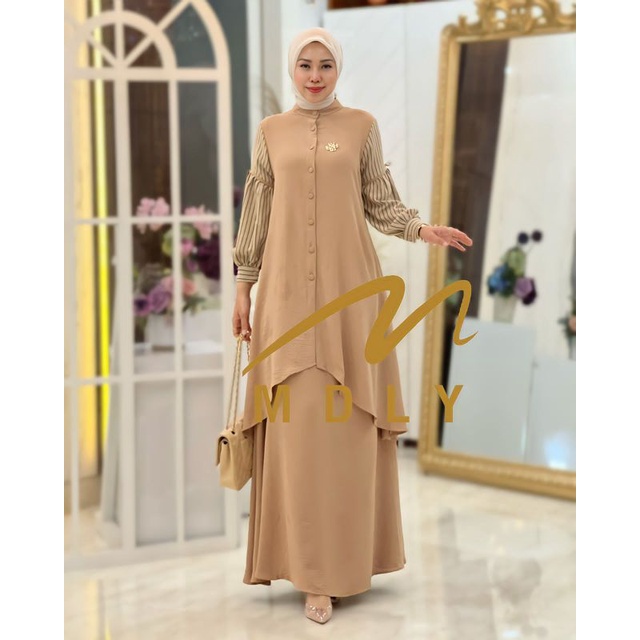 GAMIS DRESS SET WANITA TERBARU ALUNA SET BY MDLY 3048 03101