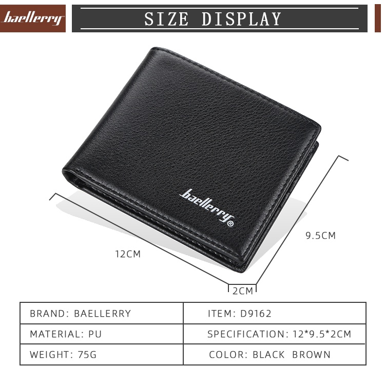 BAELLERRY D9162 Dompet Pria Bahan Kulit PU Leather Premium WATCHKITE BAEOS-8